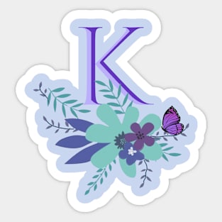 Monogram Botanical Flower K Sticker